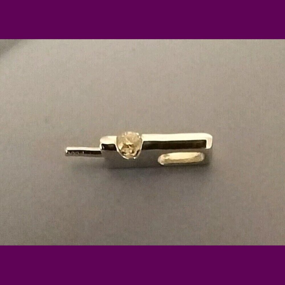 18k White Gold CZ Pendant Bail Bale With Peg Vintage Estate